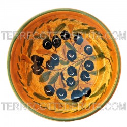 Bolo Insalatiera ceramica maiolica Deruta dipinta a mano decoro olive Cm 15