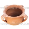 Big round terracotta planter with handles handmade