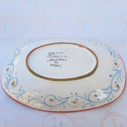 Oval Bread Tray Deruta Majolica hand painted with Positano red decoration