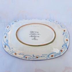 Portapane ovale ceramica maiolica Deruta Positano blu