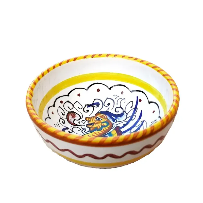 Bolo Insalatiera Ceramica maiolica Deruta dipinto a mano decoro Raffaellesco Cm. 10 12 15 18
