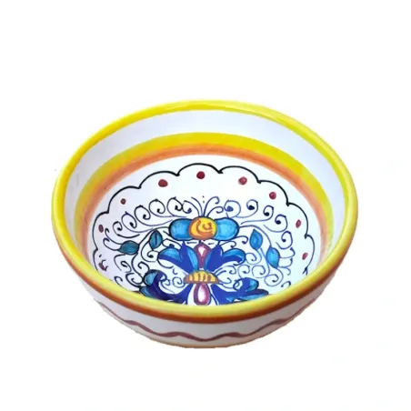 Deruta majolica salad bowl hand painted with Rich Deruta Yellow decoration Cm. 10 12 15 18