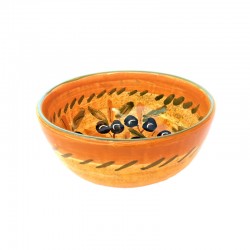 Small salad bowl majolica ceramic Deruta olives