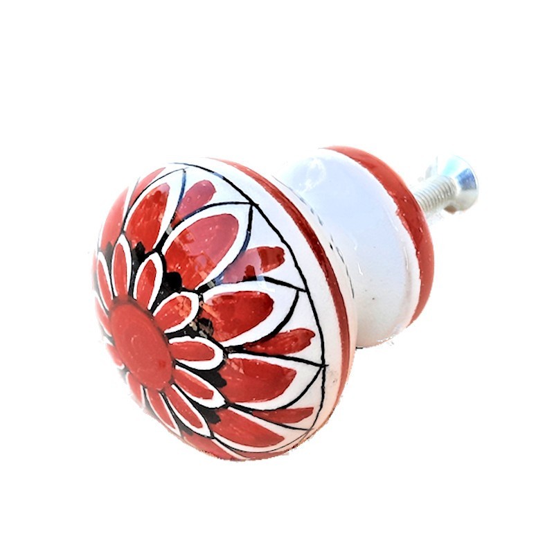Deruta majolica ceramic knob hand painted Red Various 05