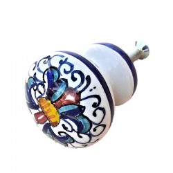 Pomello in ceramica maiolica Deruta dipinto a mano Ricco Deruta Blu