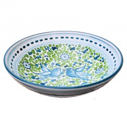 Salad bowl majolica ceramic Deruta green arabesque