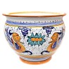 Porta vaso cachepot ceramica maiolica Deruta dipinto a mano decoro Raffaellesco