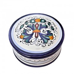 Portagioie Cm.10x5 ceramica maiolica Deruta ricco Deruta blu