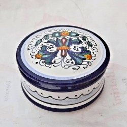 Jewelery box majolica ceramic Deruta rich Deruta blue