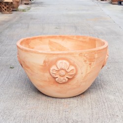 Perugia Bowl with roses terracotta hand made