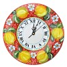 Wall clock in Deruta majolica hand painted Positano Red decoration