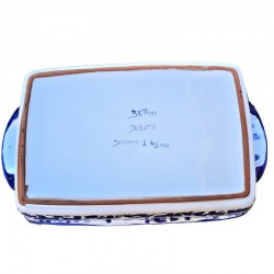 Oven tray Deruta majolica ceramic hand painted with Blue Arabesque decoration