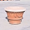 Decorated classic vase terracotta with edges handmade
