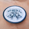 Piattino ceramica maiolica Deruta dipinto a mano decoro Ricco Deruta verde Cm. 12
