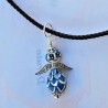 Necklace angels Deruta majolica ceramic hand painted Turquoise decoration