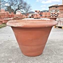 Vaso classico terracotta liscio lavorato a mano