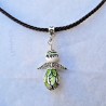 Necklace angels Deruta majolica ceramic hand painted green decoration