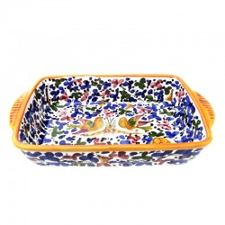 Oven tray majolica ceramic Deruta colored arabesque