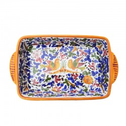 Oven tray majolica ceramic Deruta colored arabesque