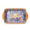 Oven tray Deruta majolica ceramic hand painted with colored Arabesque decoration