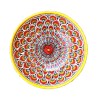 Ciotola ceramica maiolica Deruta penne pavone rosso