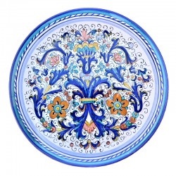 Wall plate majolica ceramic Deruta rich Deruta blue classic