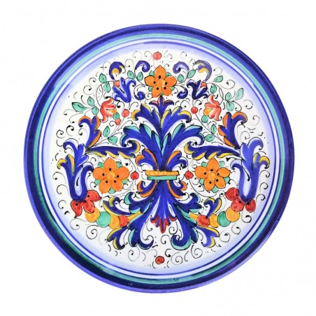 Plate Deruta majolica ceramic hand painted from the wall Rich Deruta Blue Classic decoration