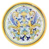 Plate Deruta majolica ceramic hand painted from the wall Raphaelesque Dolphin decoration