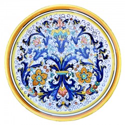 Wall plate majolica ceramic Deruta rich Deruta yellow classic
