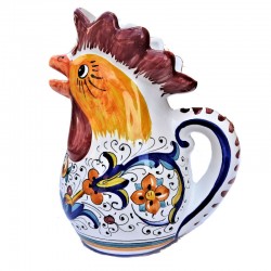 Brocca gallo ceramica maiolica Deruta ricco Deruta blu