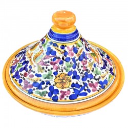 Tajine Deruta majolica ceramic hand painted with colored Arabesque decoration