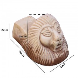 Foot Deruta terracotta handmade lion Cm. 14
