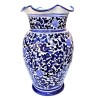 Portaombrelli ceramica maiolica Deruta dipinto a mano decoro Arabesco blu ondulato