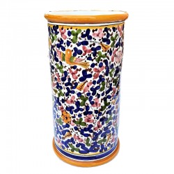 Umbrella stand Deruta majolica hand painted colored Arabesque decoration Cylindrical