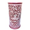 Portaombrelli ceramica maiolica Deruta dipinto a mano decoro Arabesco rosso cilindrico