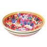 Deruta majolica ceramic salad bowl hand painted with red decoration
