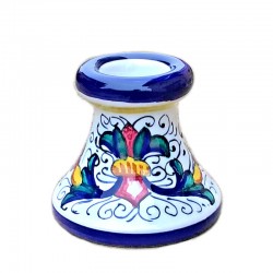 Toothpick Holder Deruta majolica ceramic hand painted Rich Deruta blue decoration