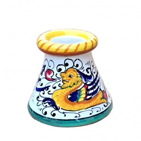 Portastecchini ceramica maiolica Deruta dipinto a mano decoro Raffaellesco