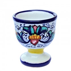 Egg cup majolica ceramic Deruta rich Deruta blue