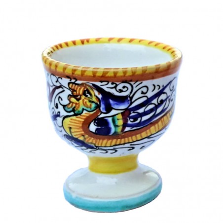 Egg Cup Deruta majolica ceramic hand painted Raphaelesque decoration