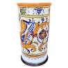 Portaombrelli ceramica maiolica Deruta dipinto a mano decoro Raffaellesco cilindrico