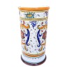Umbrella stand Deruta majolica hand painted Raphaelesque decoration Cylindrical