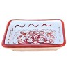 Portasapone ceramica maiolica Deruta dipinto a mano decoro ricco Deruta rosso monocolore rettangolare
