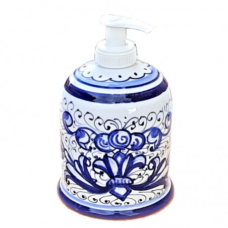 Liquid Soap dish Deruta majolica ceramic hand painted Rich Deruta blue single color decoration
