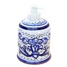 Portasapone Liquido ceramica maiolica Deruta dipinto a mano decoro ricco Deruta blu monocolore