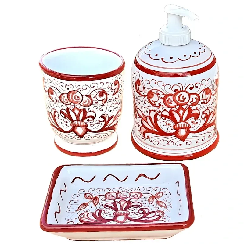 Ceramic bathroom set Rich Deruta Red Single Color