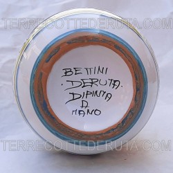 Cruet majolica ceramic Deruta artistic red