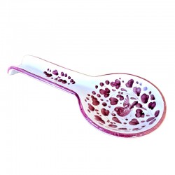 Spoon rest majolica ceramic Deruta red arabesque