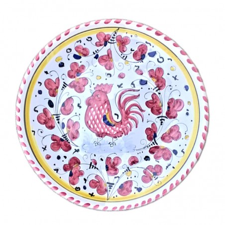 Plate Deruta majolica ceramic hand painted red rooster Orvieto decoration