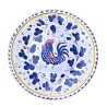 Wall plate majolica ceramic Deruta blue rooster Orvietano